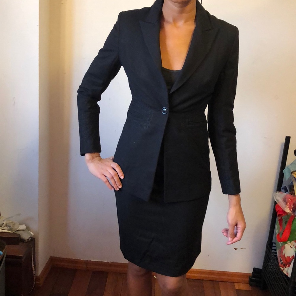 Black Stitch Detail Suit
